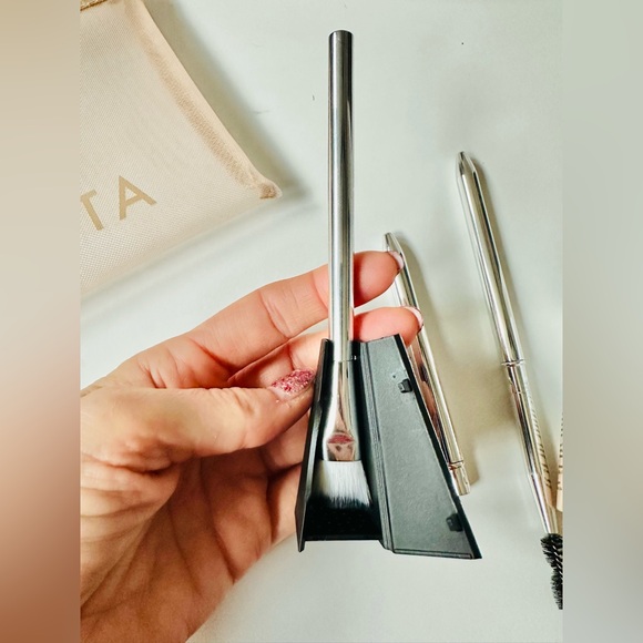 BORBOLETA Mesh Zip Travel Pouch with Travel Size Products, Beige - Picture 2 of 15